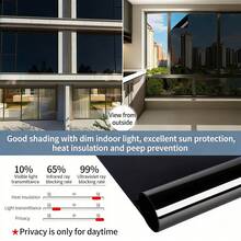 1 Roll 5m Single-Way Privacy Frosted Window Film, PET Material, Silver Gray, See-Through From Outside But Opaque From Inside, Suitable For Home, Bedroom, Office - Heat Insulation Film - View 28