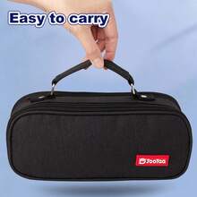 1 pieza Estuche para lápices de gran capacidad, bolsa portátil con cremallera para bolígrafos, bolsa de almacenamiento de papelería minimalista, adecuada para estudiantes, uso escolar y de oficina, esencial de vuelta a la escuela, útiles escolares, estuche para lápices, mochila - Una pieza - Ver 9