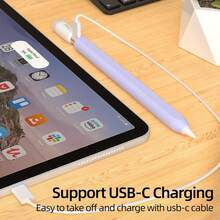 Funda protectora de silicona antideslizante para el modelo de Apple Pencil con USB-C, compatible con acoplamiento magnético - Multicolor - Ver 5