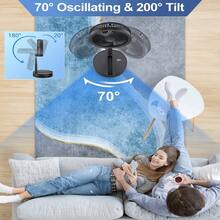 9 Inch Portable Foldable Oscillating Fan, 7200mAh Rechargeable Desk Fan With Remote, USB-C Quiet Standing Fan For Bedroom Home Travel Camping - Desk Fan - View 4