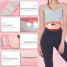 Heating Pad Period Cramps, Portable Cordless Fast Heated Pad, Belly Wrap Belt With 3 Heat Levels & 4 Massage Modes, Menstrual Back Belly Pain Relief Warm Gifts Women Girls (Pink) - 粉色 - 查看 5