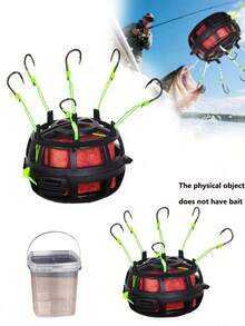 GOTURE 2pcs European Style Anti-Sinking Hook Bait Cage Fishing Set, ABS High Strength Bait Cage + Carbon Steel Automatic Flip Hook - 6/8/10/12# Adjustable Weight, Carp/Crucian Carp Dedicated - Multicolor - View 1