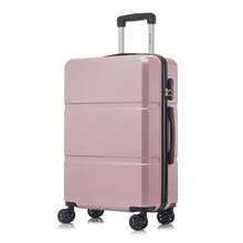 YONSLY Lightweight Suitcase 16/20/24/28 Inches With Combination Lock 4 Wheels 360° Sturdy Double Zipper Mesh Pocket Soft Rubber Handle Large XXL Suitc - Rose Gold - View 10
