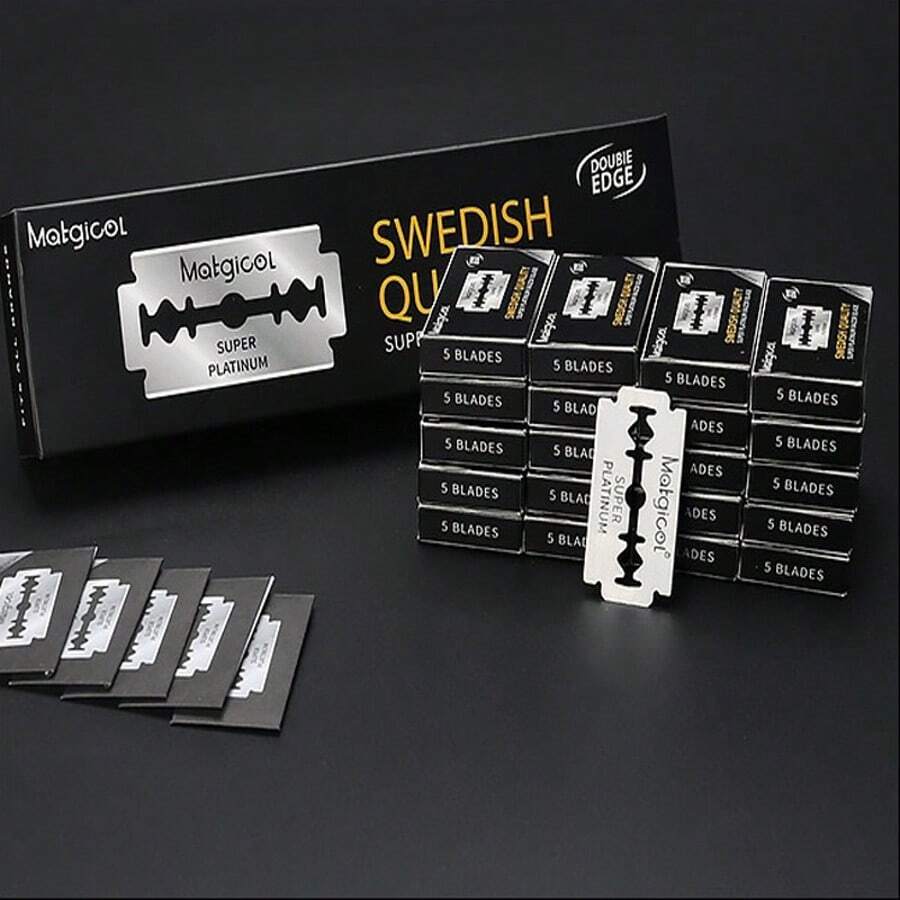 Razor Blades For Barbers, Double Edge Razor Blades, Men's Razor Blades For Shaving, Stainless Steel Professional Barber Tool