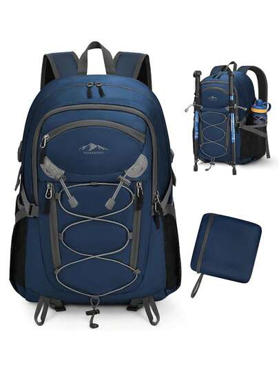 40L Unisex Outdoor Hiking Backpack, Waterproof Trekking Bag, Foldable Lightweight Backpack Suitable For Mountaineering, Climbing, Hiking, Available In Black/Blue