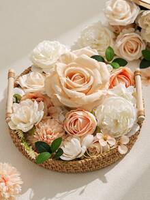 20 pezzi/40 pezzi Set di fiori artificiali color champagne, adatto per decorazione domestica, centrotavola per matrimoni, decorazione da giardino, accessori per acconciature, ornamento creativo da scrivania, regalo per la festa della mamma - Champagne - Visualizzare 6
