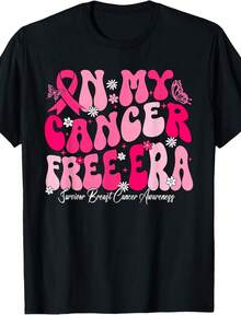 In My Cancer Free Era Survivor Breast Cancer Awareness T-Shirt - Black - View 1