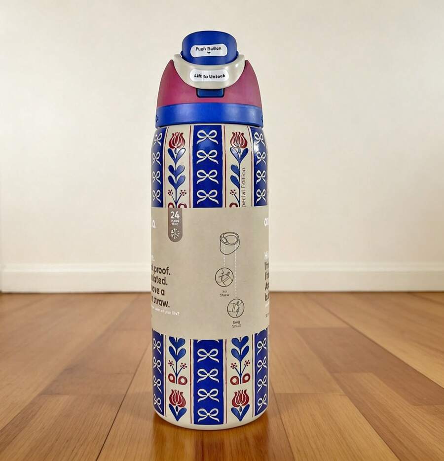 32Oz Outdoor Sports Water Cup Water Bottle Stainless Steel Vacuumowala Insulated Cup With Lid And Straw Suitable For Water, Iced Tea Or Coffee. - Holiday hygge-32oz - 查看 1