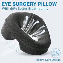 Almohada facial para cama reposacabezas de masaje almohada facial después de la cirugía ocular recuperación posterior a los ojos o bronceado en la playa durmientes propensos con diseño - Grisoscuro - Ver 6