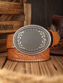 Nuevo cinturón de estilo occidental bohemio, hebilla de metal enchapado multicolor, cinturón de PU con relieve, adecuado para uso diario unisex - BH1021 - Ver 4