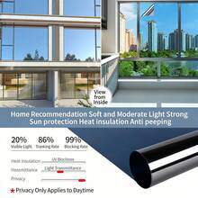 1 Roll 5m Single-Way Privacy Frosted Window Film, PET Material, Silver Gray, See-Through From Outside But Opaque From Inside, Suitable For Home, Bedroom, Office - Heat Insulation Film - View 33