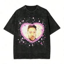 Washed T Shirt Impractical Jokers Sal Vulcano Kawaii Cutesy Edit Meme Hip Hop T-Shirt Street Streetwear Tees For Men Wom - 黑色 - 查看 1