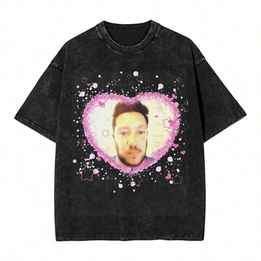 Washed T Shirt Impractical Jokers Sal Vulcano Kawaii Cutesy Edit Meme Hip Hop T-Shirt Street Streetwear Tees For Men Wom - 黑色 - 查看 1