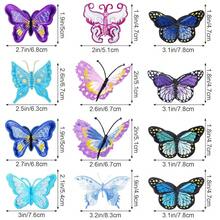 PCS Butterfly Patch Sew On, Butterfly Embroidered Iron On Patches, Iron Sew On Embroidered Applique Decoration Sewing Patches For Bags, Jacket, Jean, Clothes DIY Patches,12 Bright Color - như trong hình - Xem 3
