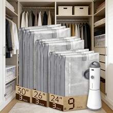 Vacuum Bags For Travel With Rechargeable Air Pump,  Carry-On Size Compression Packing Bags For Luggage And Suitcase, Space Saver For Clothes And Clothing Travel - 查看 2