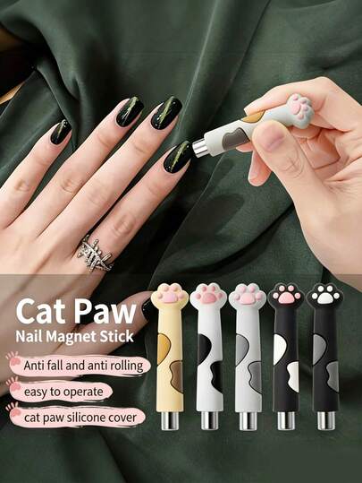 4/3/1件猫爪磁性美甲工具 - 美甲用品、配件及辅助工具。采用强力磁性设计，兼容凝胶指甲油和美甲产品。可打造“猫眼”效果，包括圆柱形和法式风格。适用于UV灯。适合居家DIY美甲、专业美甲沙龙、美甲贴纸和人造指甲的制作。美甲美足的必备工具。
