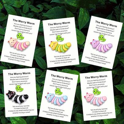 1个迷你树脂趣味纪念品，特别款励志口袋拥抱卡带FunWorm - 完美鼓励 | 节日和聚会送给家人、朋友和同事的励志礼物，小型企业用品，感谢卡，生日礼物，口袋拥抱卡带