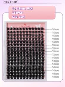 LUCK LTGIRL 192/384/576PCS Voluminous 3D Cluster Lashes DIY Eyelash Extensions C/D Curl 10-16mm Natural 3D Faux Mink Wispy Lashes Voluminous Fluffy Lightweight Soft Reusable - View 7