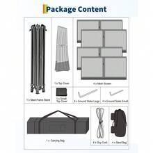 Cenador plegable de 3x3 m, carpa de jardín con doble techo y mosquitera, incluye 4 sacos de arena y bolsa de transporte. Carpa instantánea, altura regulable, ideal para jardín y eventos. - Verde - Ver 4