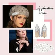 1pc White Crystal Rhinestone Sticker, Multi-Size, Flower Hotfix Rhinestone DIY Clothing, Shoes, Bags, Jewelry Accessories - Multiple Styles - View 5