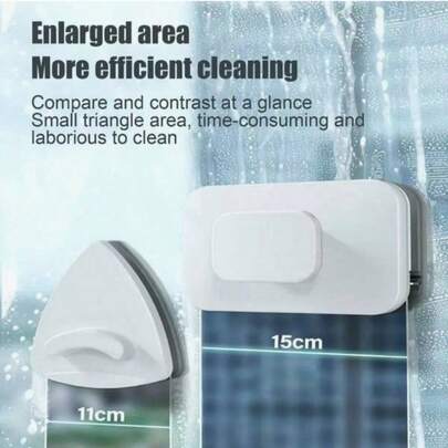 가정용 창문 청소 자화 이중층 고층 스크레이퍼 - 비전기 수동 유리 클리너, 고층 건물에 적합하며 강력한 자기 흡착 디자인이 특징이며 최대 0.5인치 두께의 단층 유리를 안전하게 청소합니다 - 실내 및 실외 사용, 양면 자기 유리 청소 도구