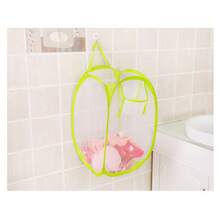 1pc Pop-Up Mesh Laundry Basket, Foldable Portable Laundry Basket, Foldable Dirty Clothes Storage Basket, Household Storage Basket For Socks, Underwear, Toys, And Miscellaneous Items - Màu đỏ - Xem 6