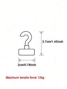 Neosmuk黑色磁性挂钩，重型磁铁，带挂钩，适用于冰箱、邮轮等场所，也可用于悬挂物品，磁性衣架，适用于船舱和烧烤架。 - 彩色 - 查看 4