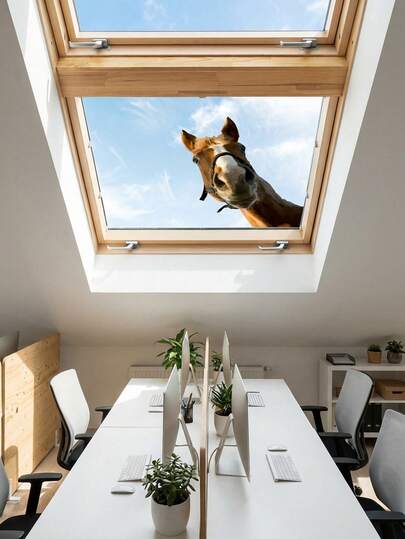 1 pieza Pegatinas de ventana autoadhesivas con diseño divertido de caballo, decoración de pared para dormitorio, entrada, sala de estar, porche y hogar, pegatinas extraíbles