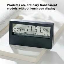 LED Thermometer Thermohygrometer Multifunction Electronic Clock Temperature Humidity Meter Home Weather Station With Alarm C6BV - Type 7 - View 12