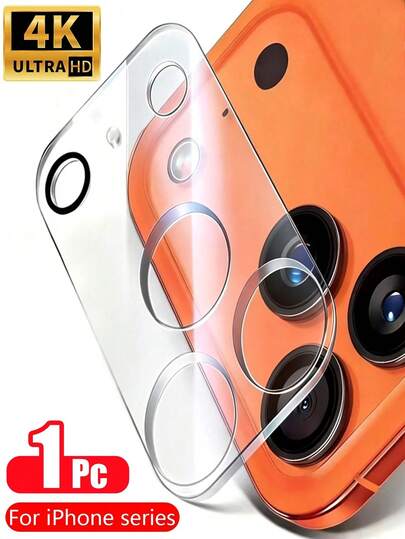 1片适用于 17 Pro Max/16 Pro Max/15 Pro Max/14 Pro Max/13 Pro Max/13 Mini的透明相机镜头保护膜。9H钢化玻璃全覆盖相机镜头保护膜，防刮擦，兼容手机壳，不影响弱光拍摄性能。