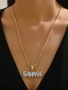 1 chiếc dây chuyền mặt dây chuyền đá Cubic Zirconia phong cách Hip-Hop Châu Âu và Mỹ - Nhiều màu - Xem 4