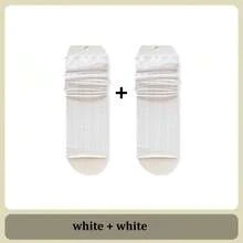 1/2/3双装白色过膝长筒袜，蕾丝袜，适合搭配高筒靴，春夏过膝长筒袜 - 彩色 - 查看 22