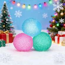 3个/套 逼真水弹球，柔软有趣的猫玩具，适合各种活动和派对，是生日和节日的绝佳礼物，无需电池 - 彩色 - 查看 3