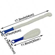 Maydahui - 2 cepillos de limpieza flexibles para botellas de vino para decantadores de vino copas vasos de cristalería 1 corto + 1 largo - Azul - Ver 2