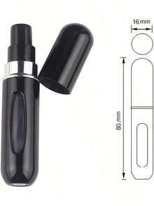 Perfume Bottle 5PCS Mini Refillable Perfume Atomizers - Portable Travel Fragrance Spray Bottles With Empty Pump Cases (5ML Scent Atomizers For Everyday Use), Perfume Bottle Perfume Refillable Bottle Easy To Carry Around  Cosmetic And Perfume Refill Bottle - 黑色 - 1 件 - 查看 7