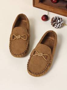 1 双婴儿经典平底鞋，时尚英式乐福鞋，春/秋 - 棕色 - 查看 2