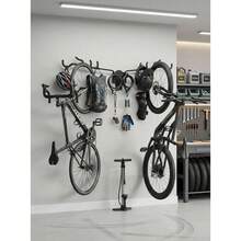 Black Bike Hanger, Wall Mount Bike Rack, Holds Up To 55  Lbs, Adjustable Hanging Shelf - Black 2pcs - View 4