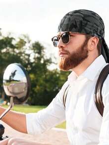 1条吸湿排汗头带，速干运动头带，骷髅图案头巾，男女通用海盗头饰 - A - 查看 7