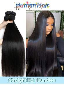 1束直发巴西直发人发编织发束天然黑色真人发束未经加工的雷米发接发 - Natural Black - 查看 1