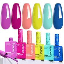 Beetles 15ML 6 Colors  HEMA-Free Pastel Gel Polish - Fairy Tale Dream, Pastel Yellow Pink Blue Purple, Colorful Bottle, Soak Off UV LED Manicure - 6 màu, 15ml, không chứa Hema, Spectrum Dance - Xem 7