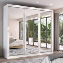 Seville Double Wardrobe With 3 Mirrors - trắng - Xem 1