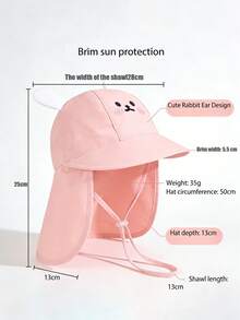 1pc Unisex 0-3 Years Old Children Animal Cartoon Hooded Scarf, Breathable Sunscreen Neck Protect Cape For Baby, Spring Summer Autumn Lightweight Quick-Drying Sun Hat - 1PC - View 9