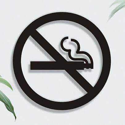 Acrylic No-Smoking Sign, Black No-Smoking Sign, No-Smoking Area Reminder Sign For Shopping Malls, Restaurants, And Public Places, Smoke-Free Zone Warning Icon.