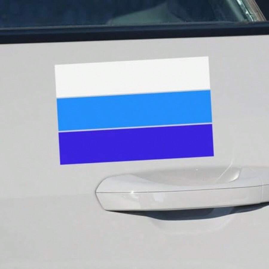 10 Inch Classic Retro Tri-Color Stripe Decal Sticker Waterproof Self-Adhesive Car Stripe Sticker For Grille Fenders Hood Bumper Side Mirror Dashboard Exterior Accessories Blue - Ideal For Customizing Vehicle Exteriors With Durable Weather-Resistant Retro Design For Automotive Decoration And Personalization - Blue - 查看 1