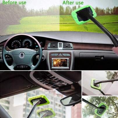 1 chiếc bàn chải vệ sinh kính chắn gió ô tô tái sử dụng - Thích hợp để vệ sinh kính nội thất, ngoại thất, kính nhà và kính xe bẩn, dụng cụ vệ sinh kính xe đa năng