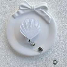 3D Shell Pattern Retractable ID Badge Lanyard, Versatile For Students And Office Use - Shell - View 9