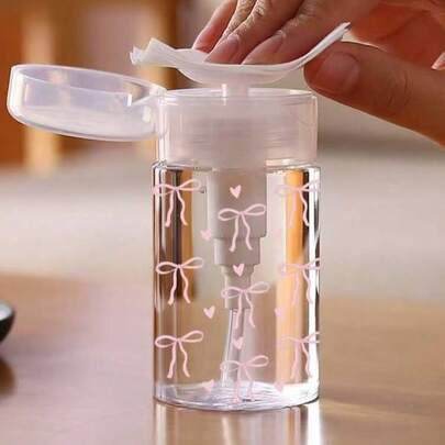 1pc 120ml/150ml/200ml Nail Art Pump Bottle, Alcohol Nail Polish Remover Storage Container, Large Capacity Makeup Remover Empty Bottle, Cosmetic Accessories