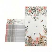 Easter Guest Towels 20Pcs Vintage Rabbit Paper Dinner Napkins For Bathroom Decor Easter And Spring Parties - Bunny - 查看 1
