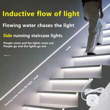 LQHZMYY 1pc Stair Sensor Neon Light, USB Powered, Motion Activated, Chasing Light, Meteor Lamp, Lights Up When Detecting People, Suitable For Stairs, Living Room, Hallway, Entryway Garden - white light - View 3