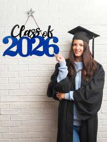 2026 Wooden Graduation Decoration - Red 2026 Graduate Photo Booth Prop And Party Decor, 2026 Graduate Gift Sign, Graduation Party Decoration (Blue) - Blue - View 3
